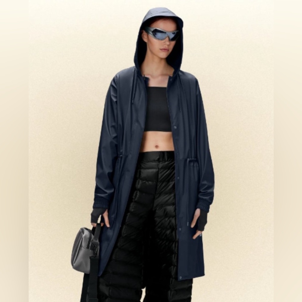 NWT RAINS String W Parka Navy XS